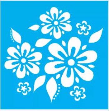 Stencil Flores e Folhas 14x14
